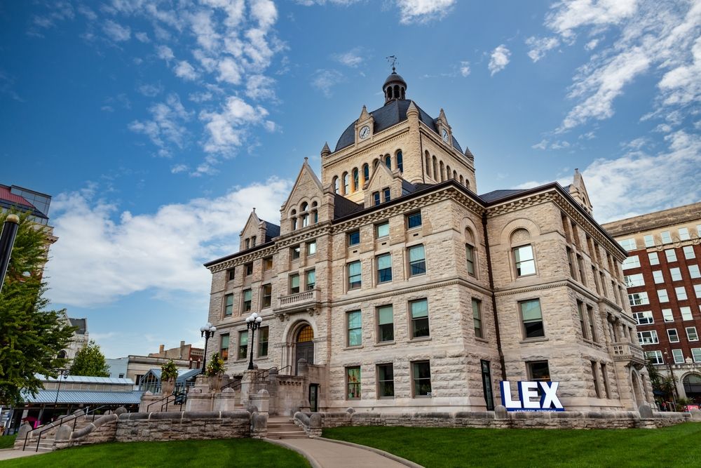 Side view of the Old Fayette County Courthouse
