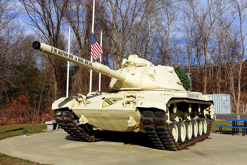 A military tank at Johnny Ro Veterans Memorial Park