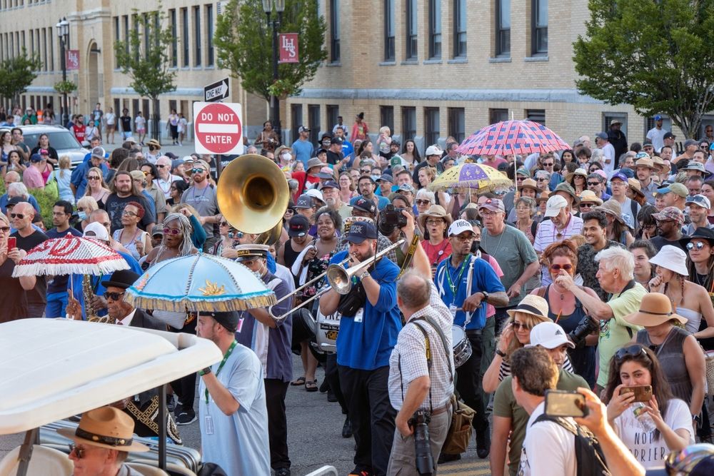 Daytime view of Lowell Folk Festival