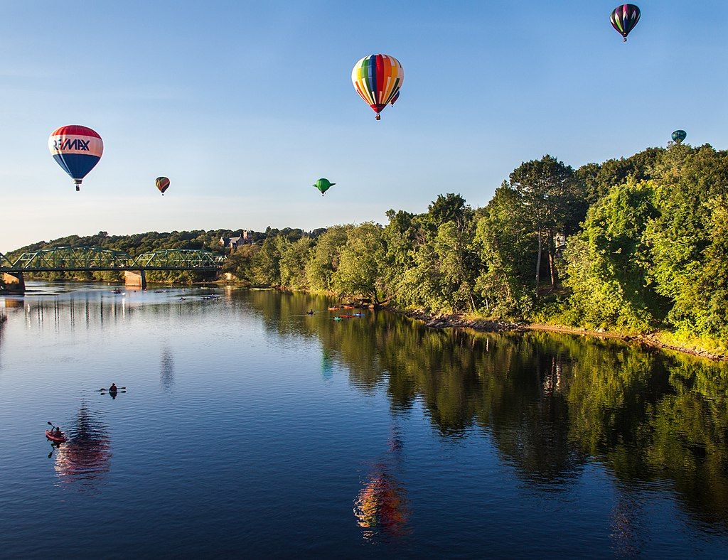 Hot air balloons during the Great Falls Balloon Festival