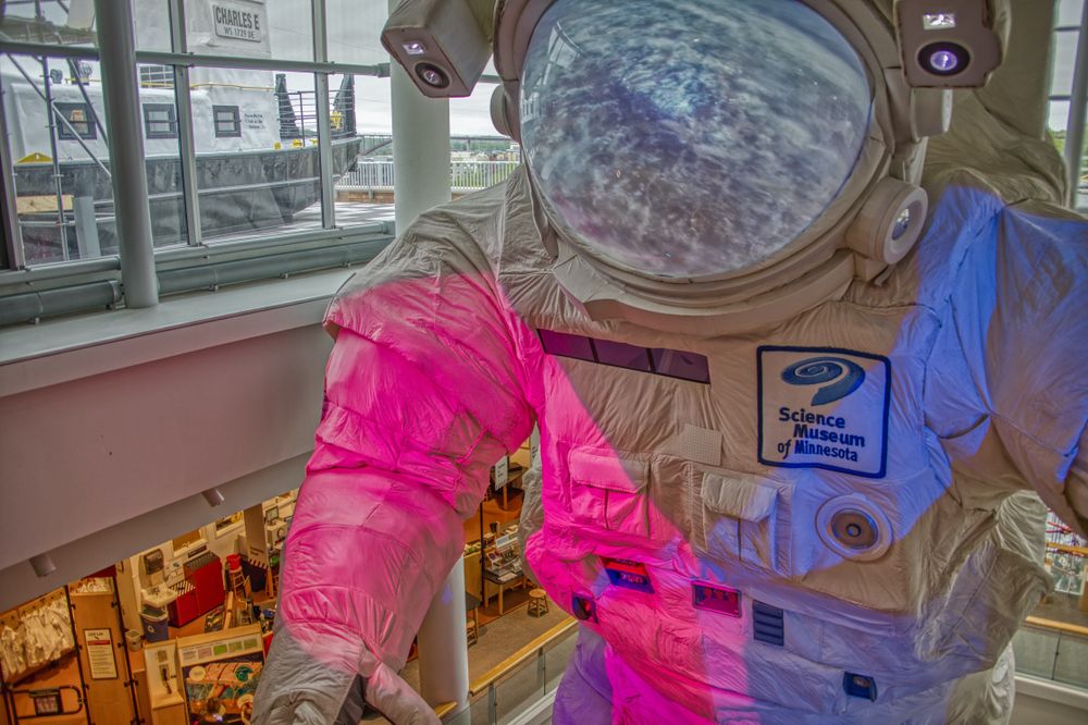 Giant astronaut suit in the Science Museum of Minnesota