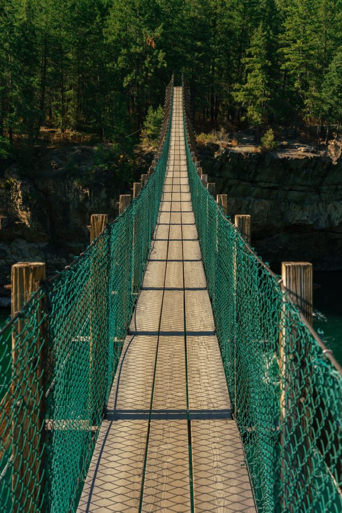 The view from within the Kootenai Falls & Swinging Bridge