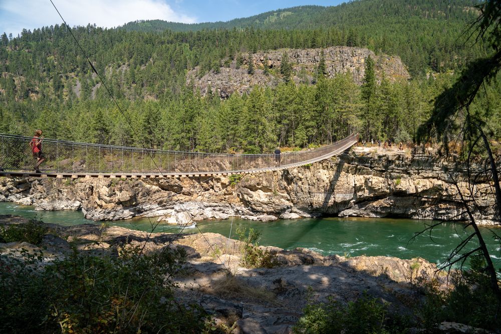 A suspension bridge at Kootenai National Forest