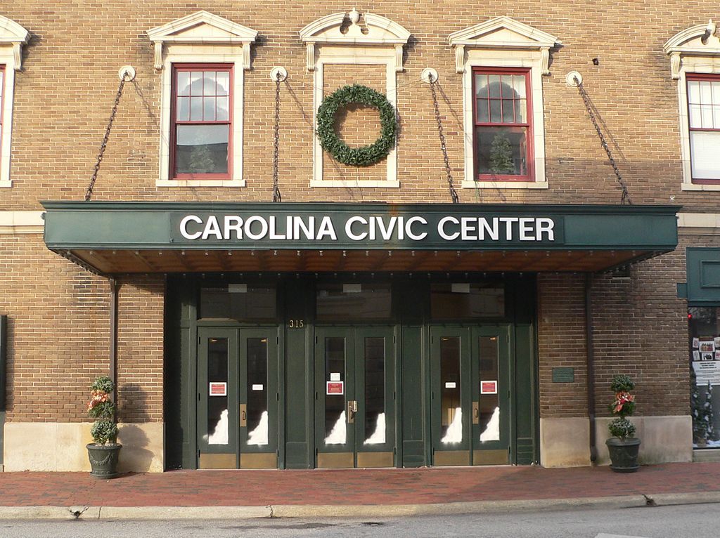 Entrance doors of Carolina Civic Center