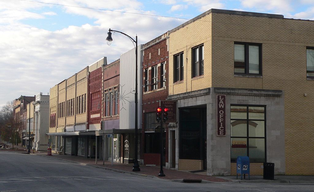 Buildings along Lumberton Commercial Historic District