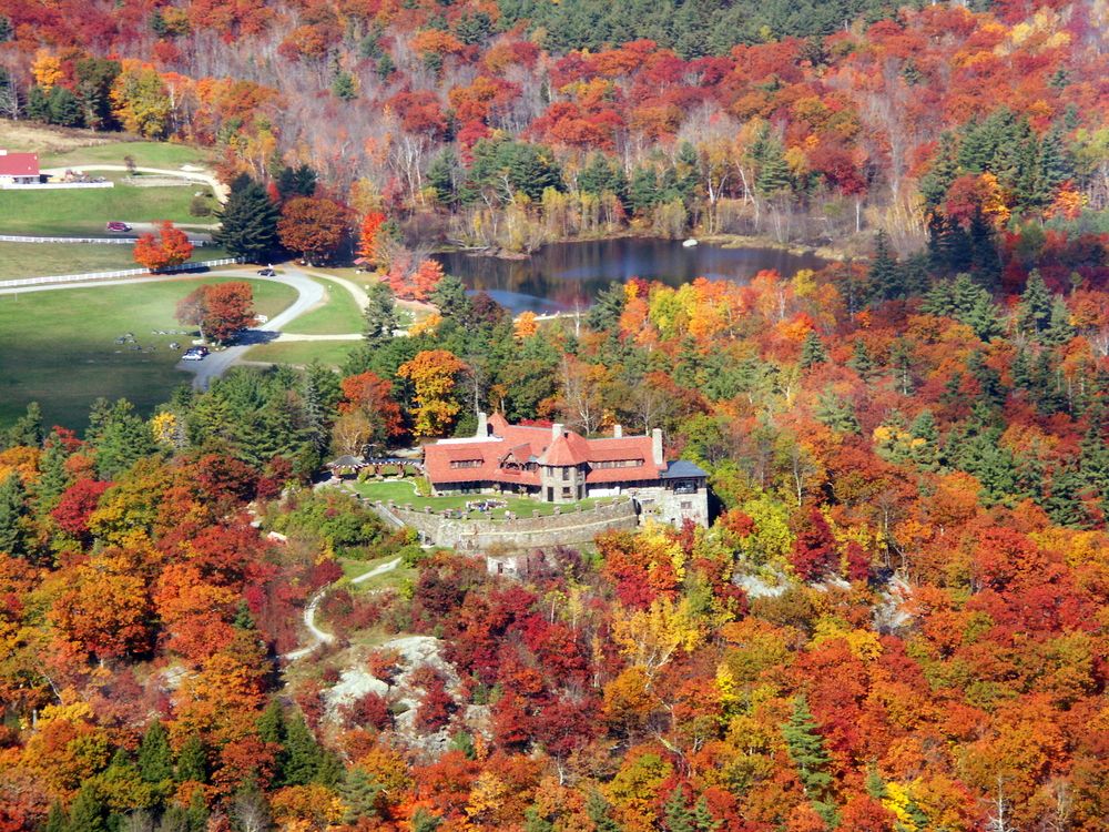Aerial view of the beautiful Castle in the Clouds