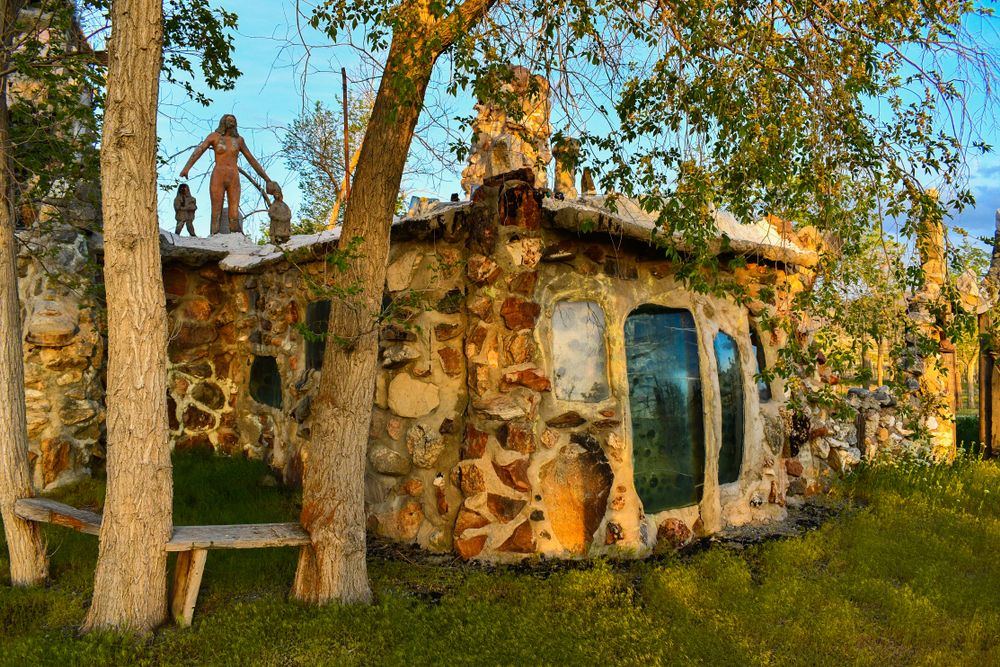 Stone house at Thunder Mountain Monument