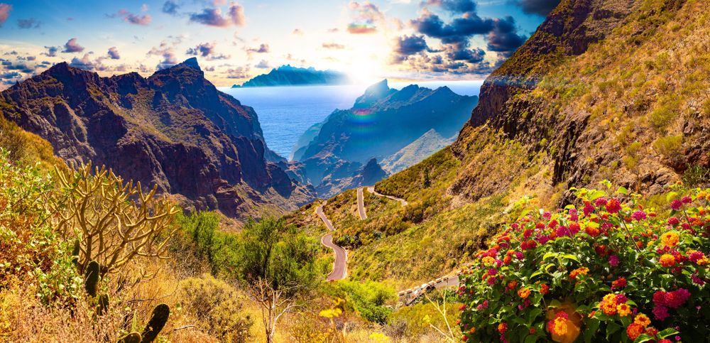Scenic View of Masca Mountain and Valley