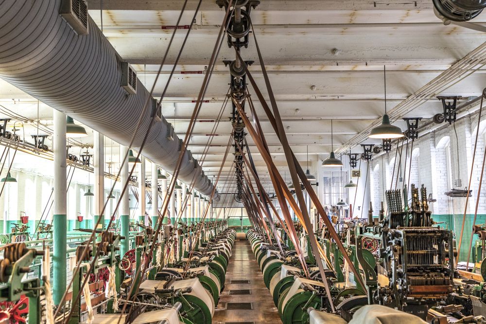 The machine room of Boott Cotton Mills Museum