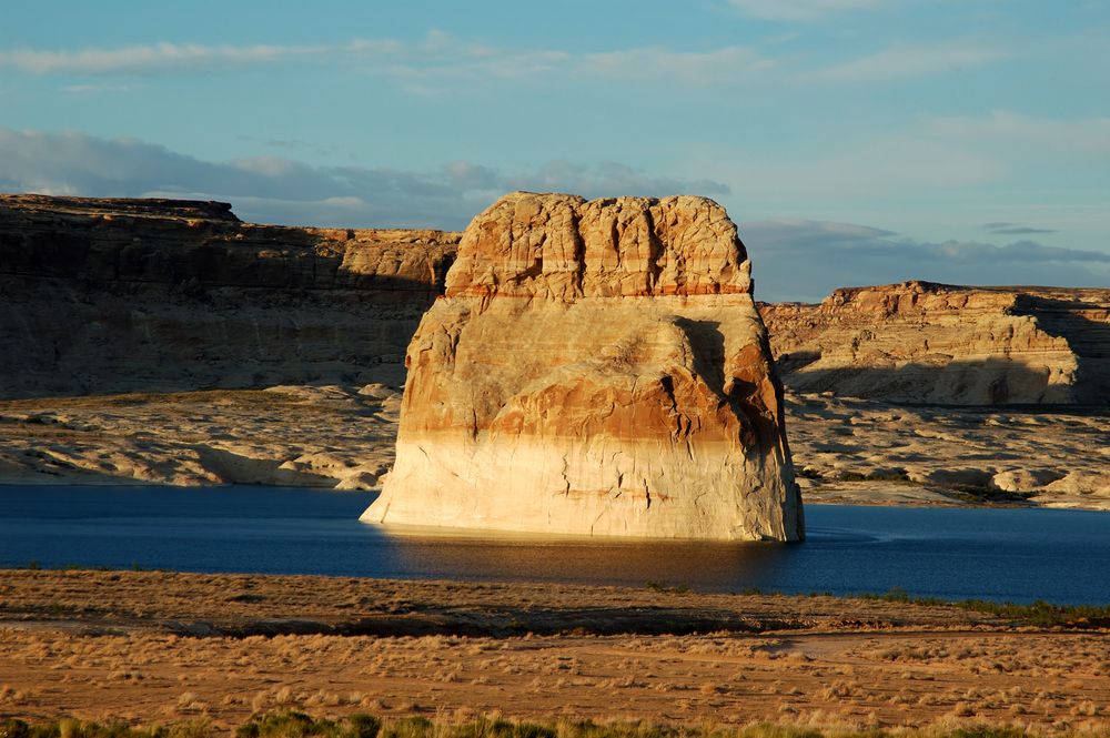 Close view of Lone Rock