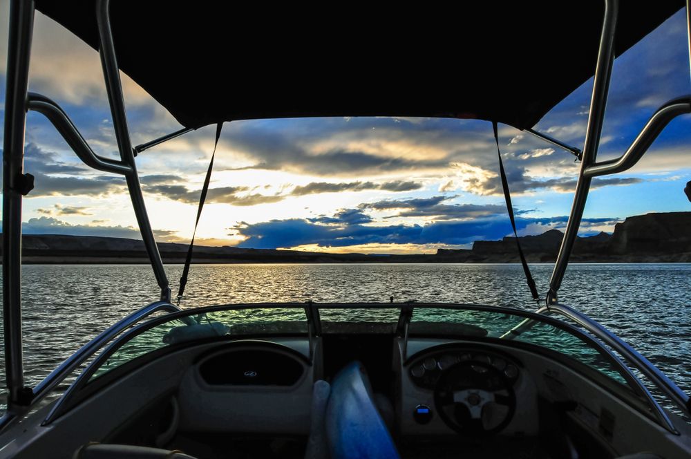 View from inside a boat from Wahweap Marina