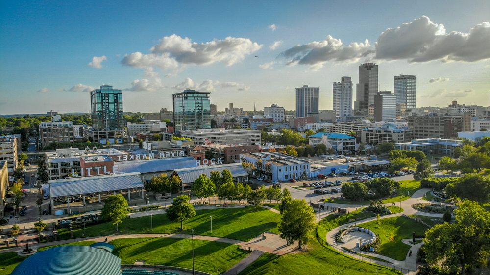 Aerial view of Downtown Little Rock