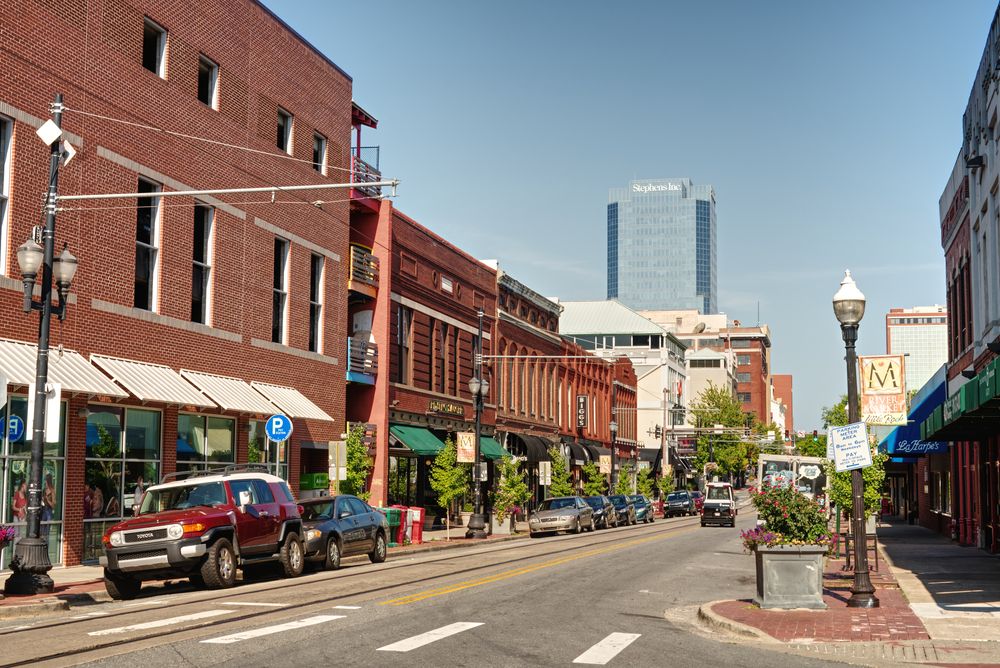 Shops along Downtown Little Rock