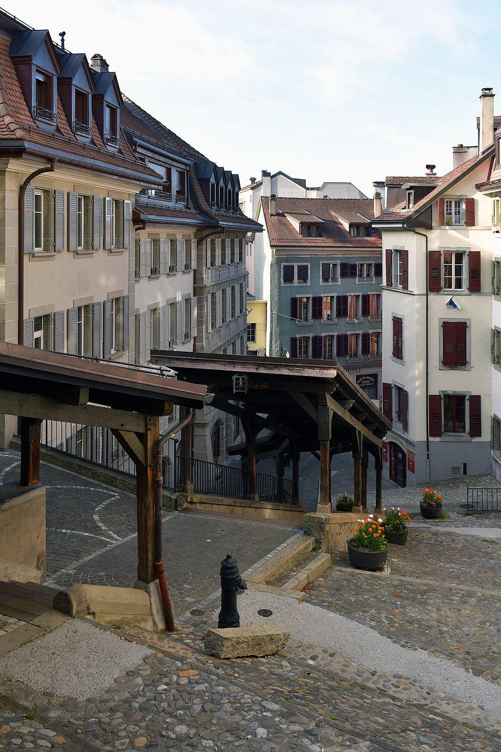 Bottom flight of Escaliers du Marché steps