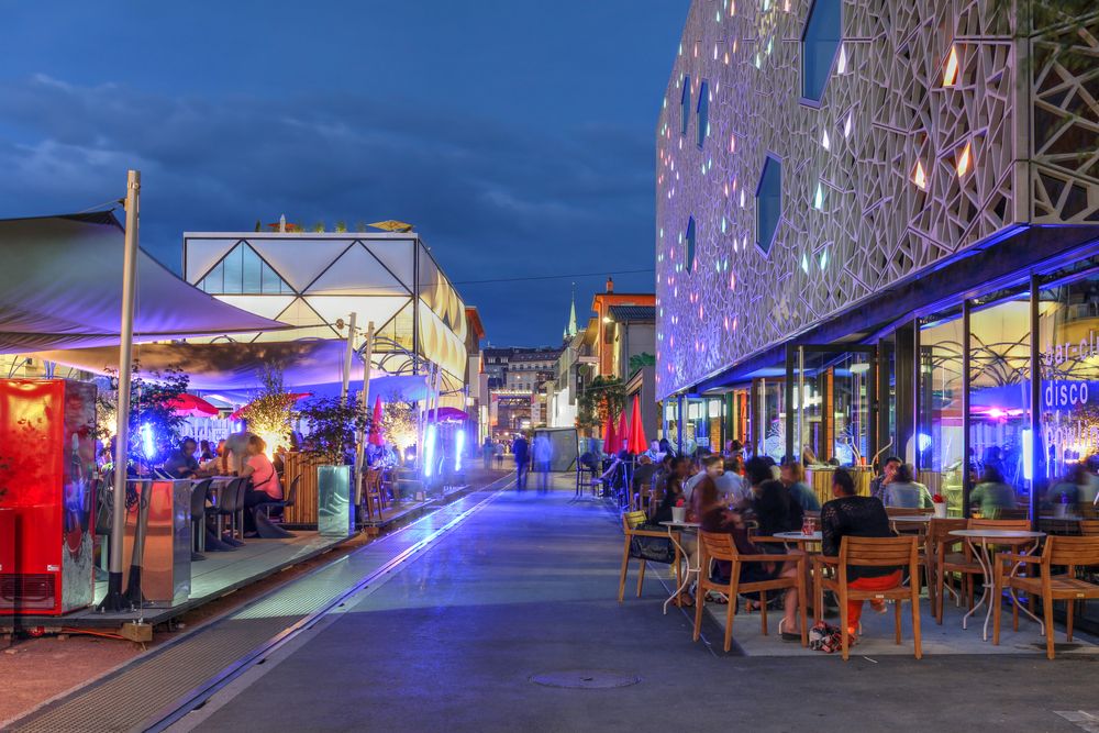 Night scene in Flon District