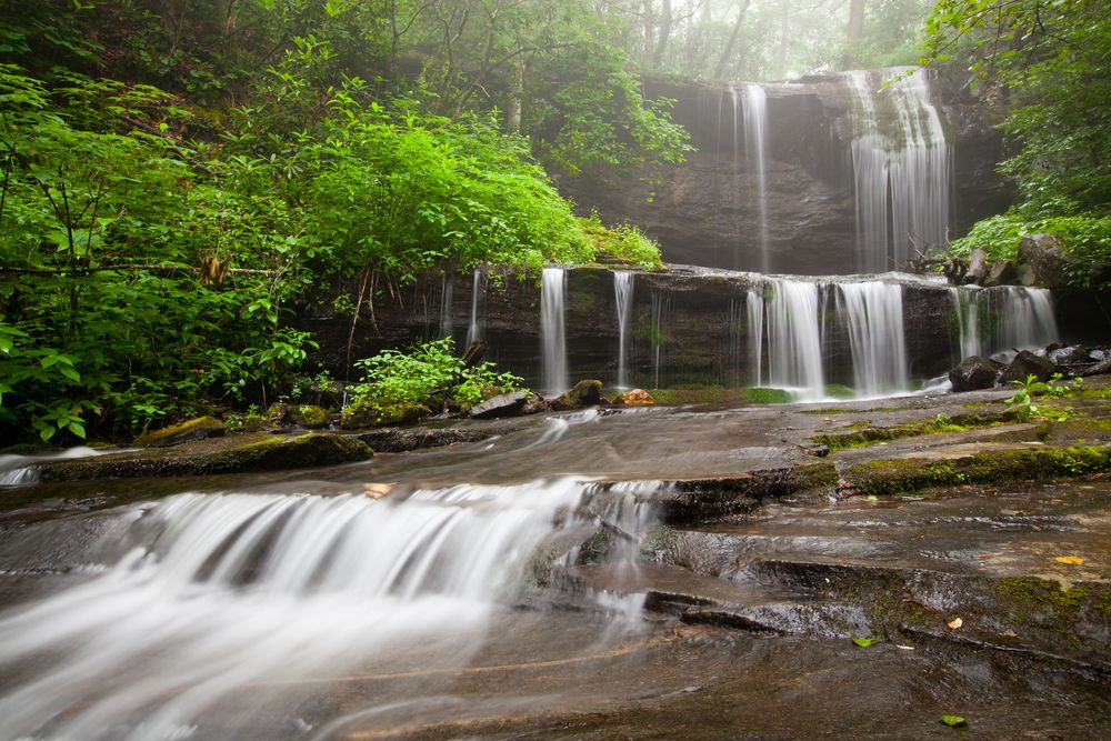 Scenic view of Grassy Creek falls