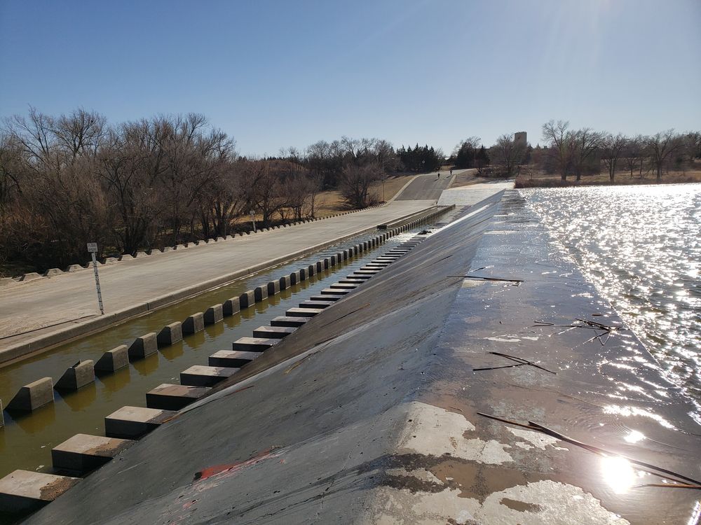 A dam at Dunbar Historical Lake