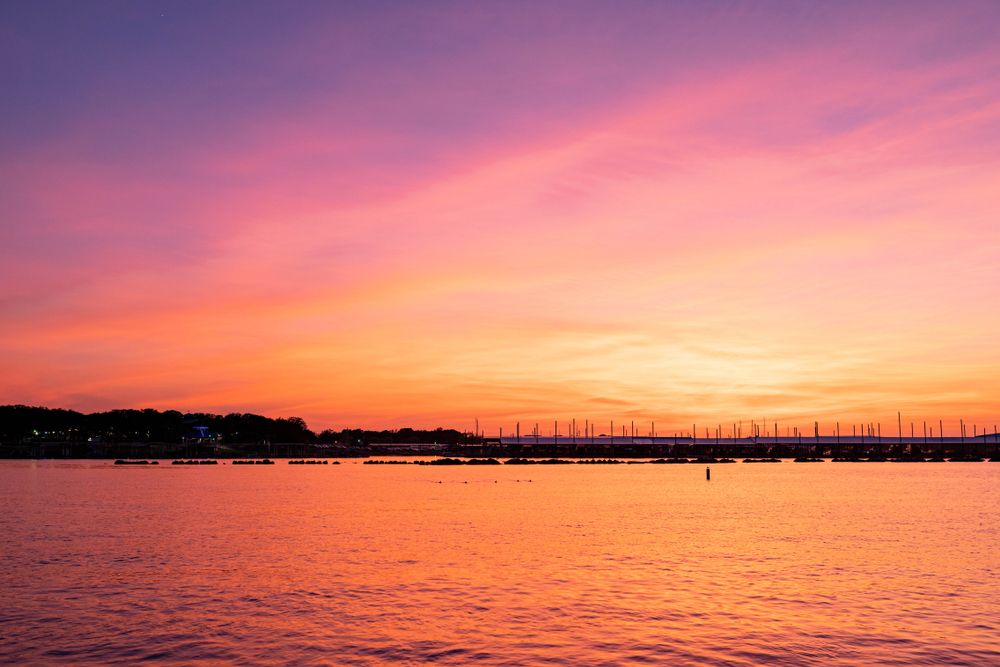 Gorgeous sunset over Lewisville Lake