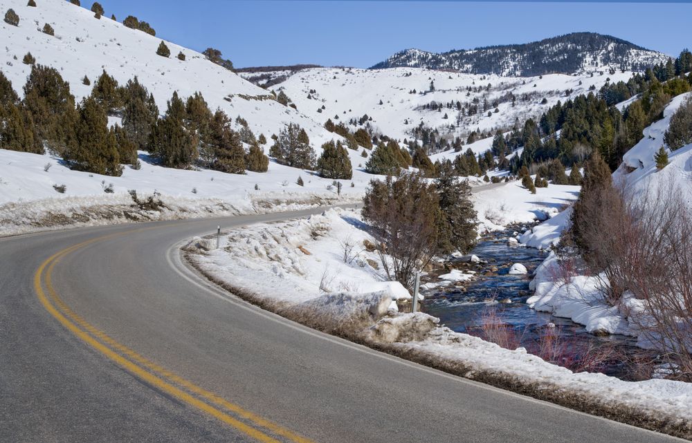 The road of Logan Canyon Scenic Drive