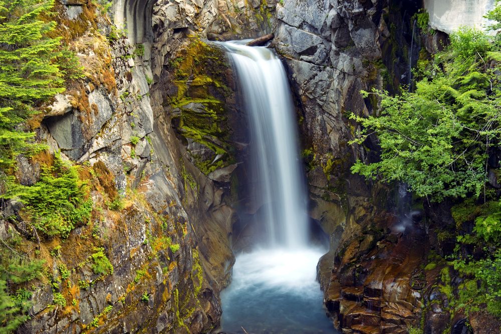Gorgeous waterfall at Mt. Rainier National Park