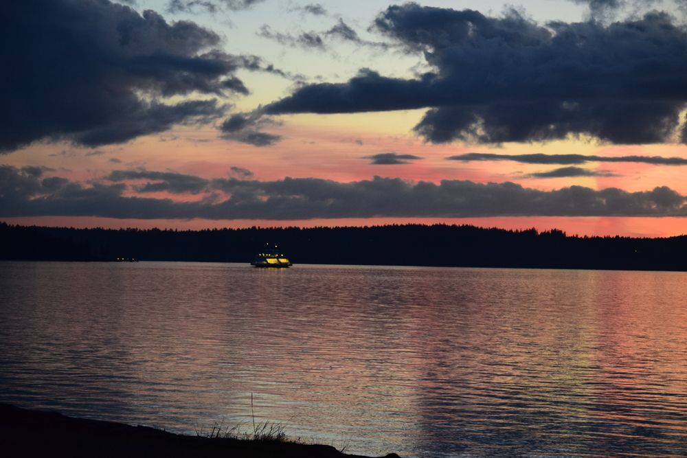 Sunset reflecting on Steilacoom Lake