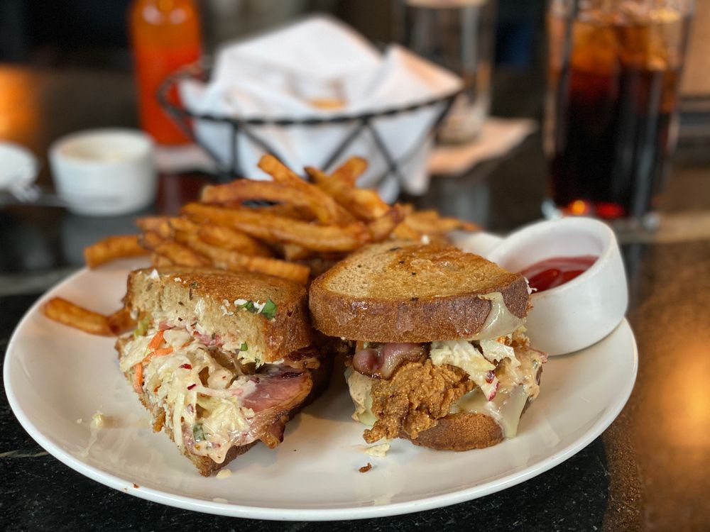 Fried catfish sandwich in South City Kitchen Midtown