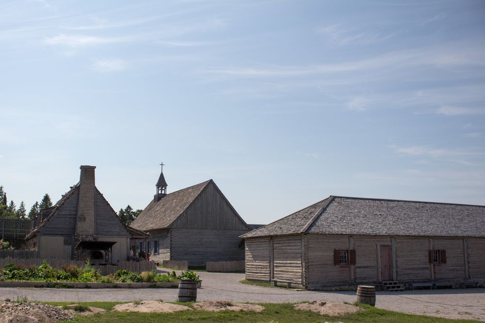 Exterior of houses at Fort Michilimackinac State Park