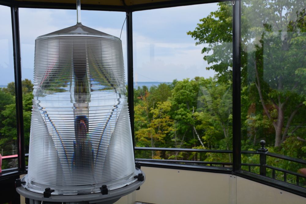 The lamp of McGulpin Point Lighthouse & Historic Site
