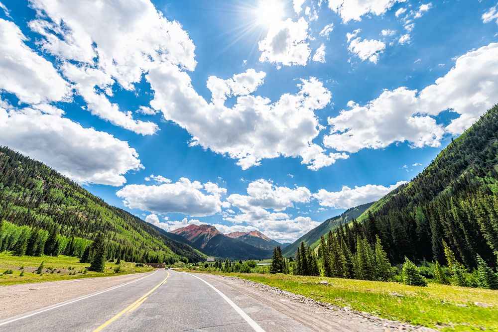 View of the Mountain peak to Durango and Silverton