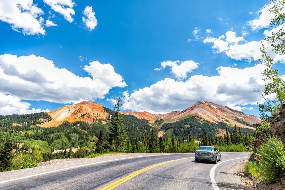 View of the Mountain peak to Durango and Silverton