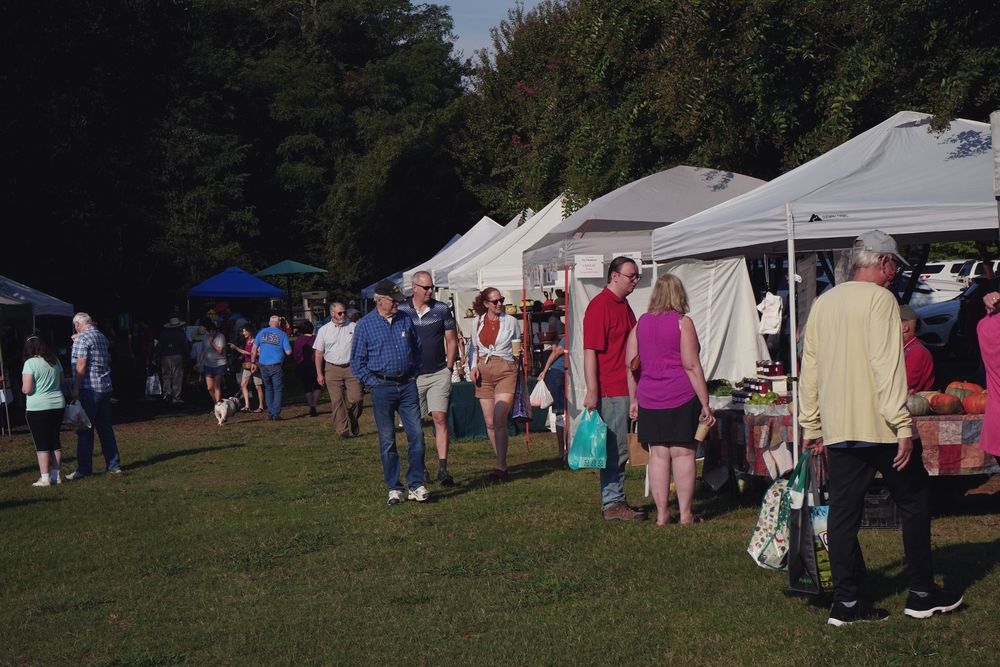 Shoppers and vendors at Madison City Farmers Market