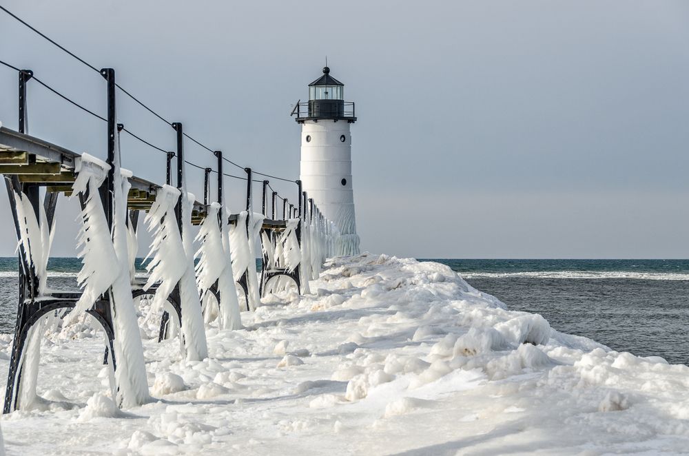 Scenic View of Manistee North Pierhead Lights