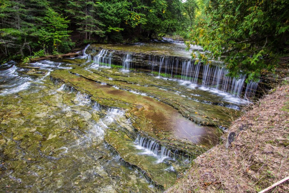 A waterfall at Hiawatha National Forest