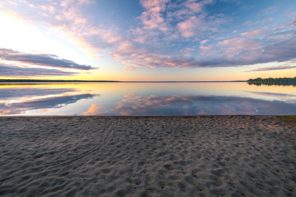 Colorful sunset over Indian Lake State Park