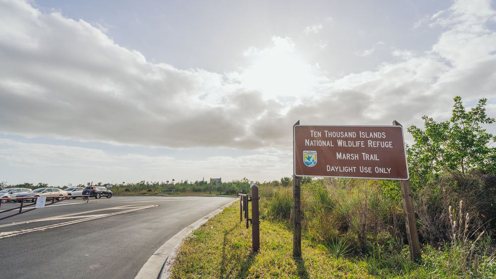 Marsh trail sign in Ten Thousand Islands National Wildlife Refuge