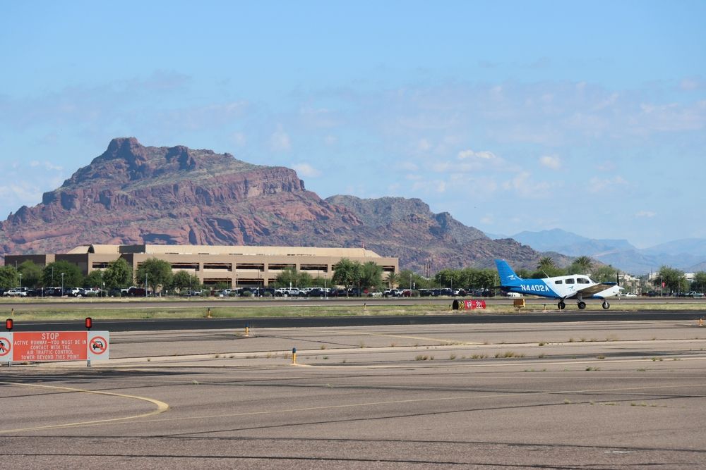 Daytime view of Falcon Field Airport