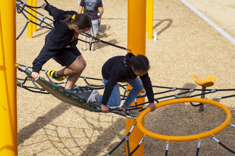 Children at Pioneer Park's playground