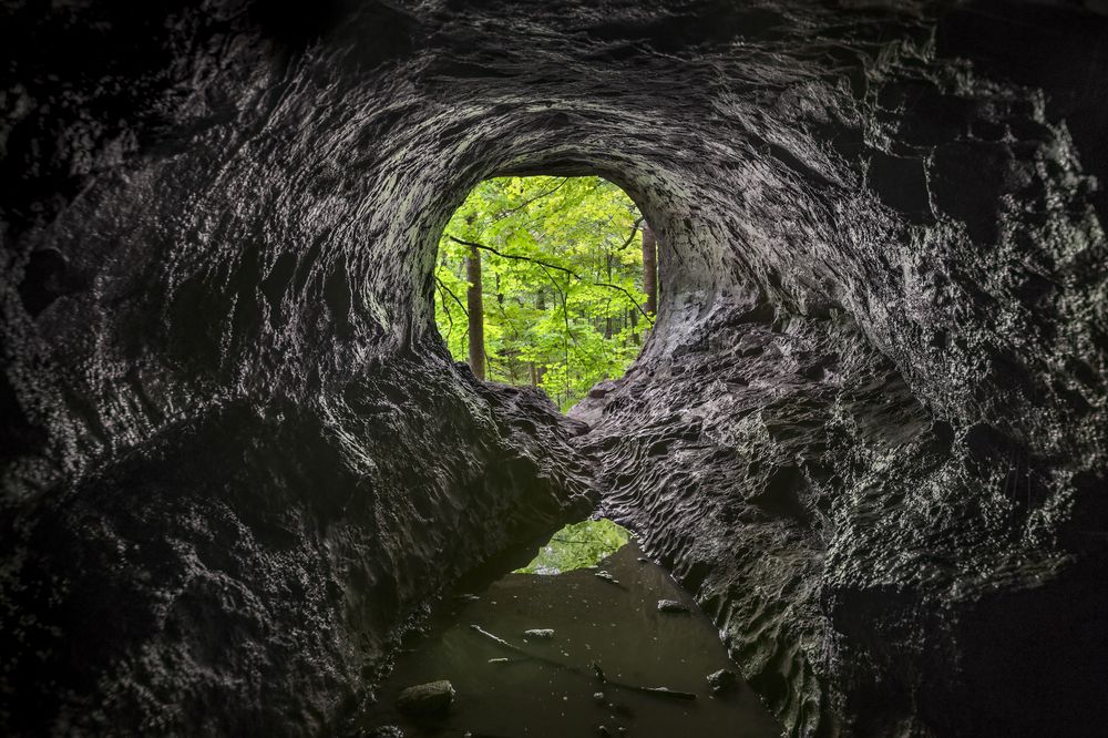 A cave at Charleston Falls Preserve