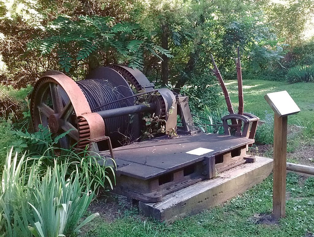A mining equipment at Coal Mining Heritage Park and Loop Trail