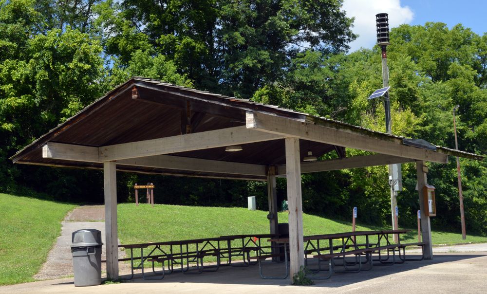 A picnic shelter at Fort Boonesborough State Park