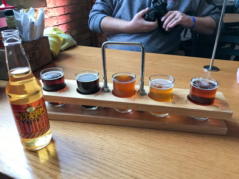 Beer samples in Lakefront Brewery