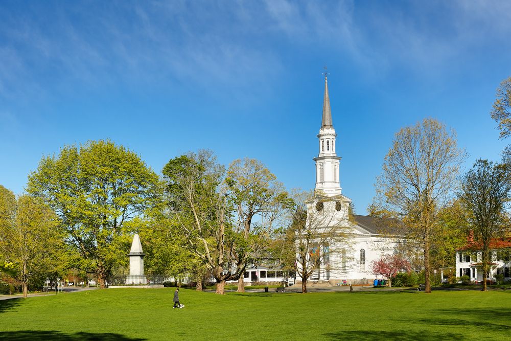 The grounds of Lexington Battle Green