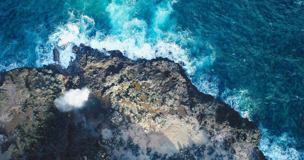 Aerial view of Nakalele Blowhole