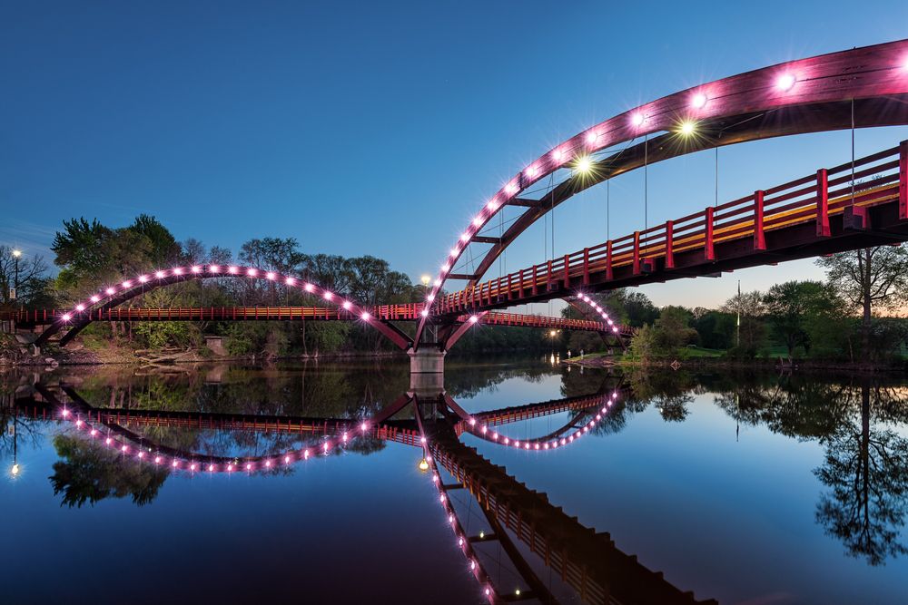 View of The Tridge at night