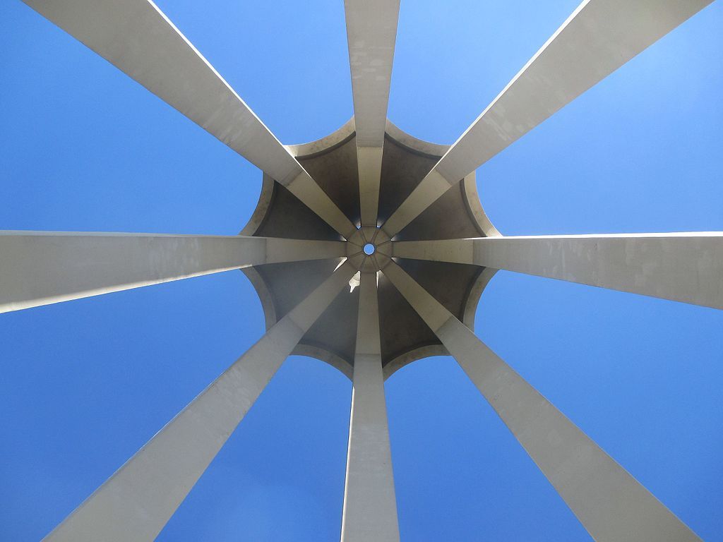 Looking up inside the Armenian Genocide Martyrs Memorial Monument