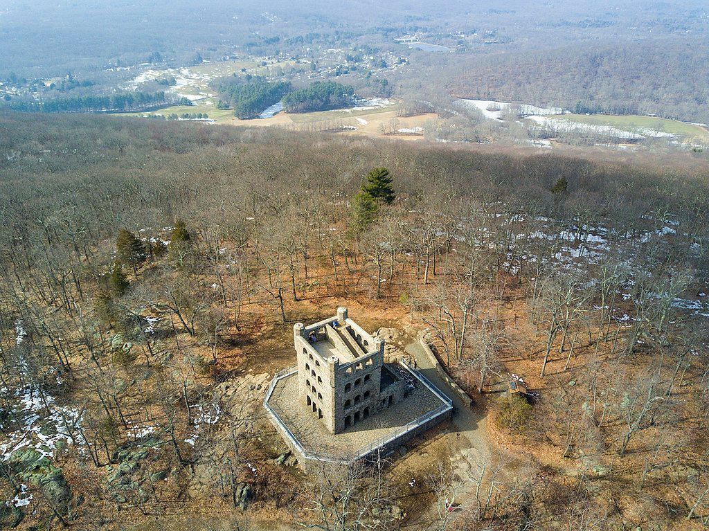 Aerial view of Sleeping Giant State Park
