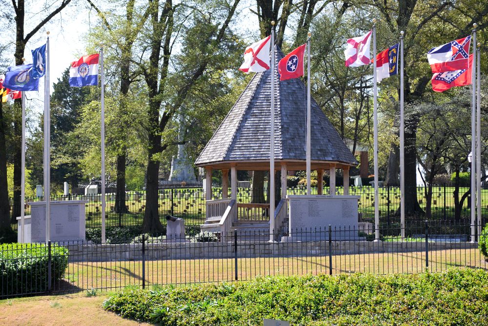 A gazebo on the grounds of Marietta Confederate Cemetery