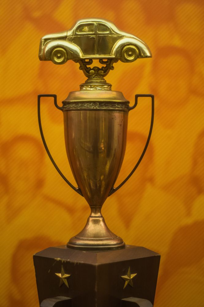 A trophy in the NASCAR Hall of Fame