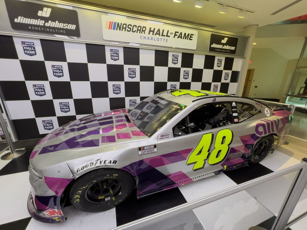 Race car displayed in the NASCAR Hall of Fame