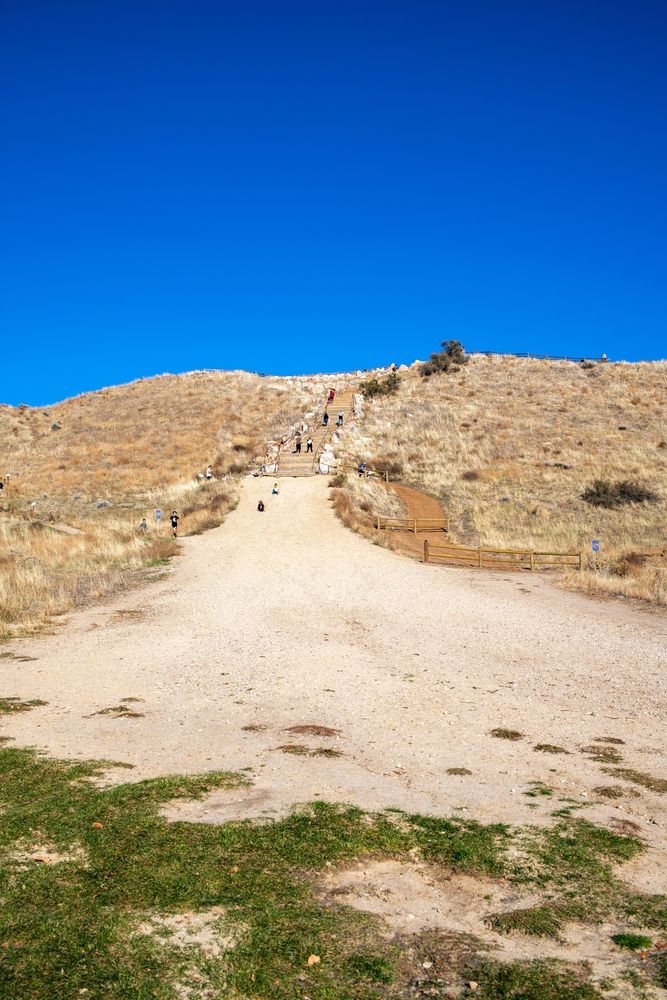 People along Camel’s Back Park trail
